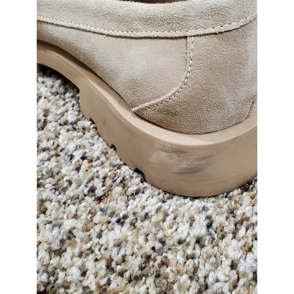 Dolce Vita Suede Lug Sole Loafers Size 9.5 Beige Tan Chunky Platform Shoes - Picture 3 of 7